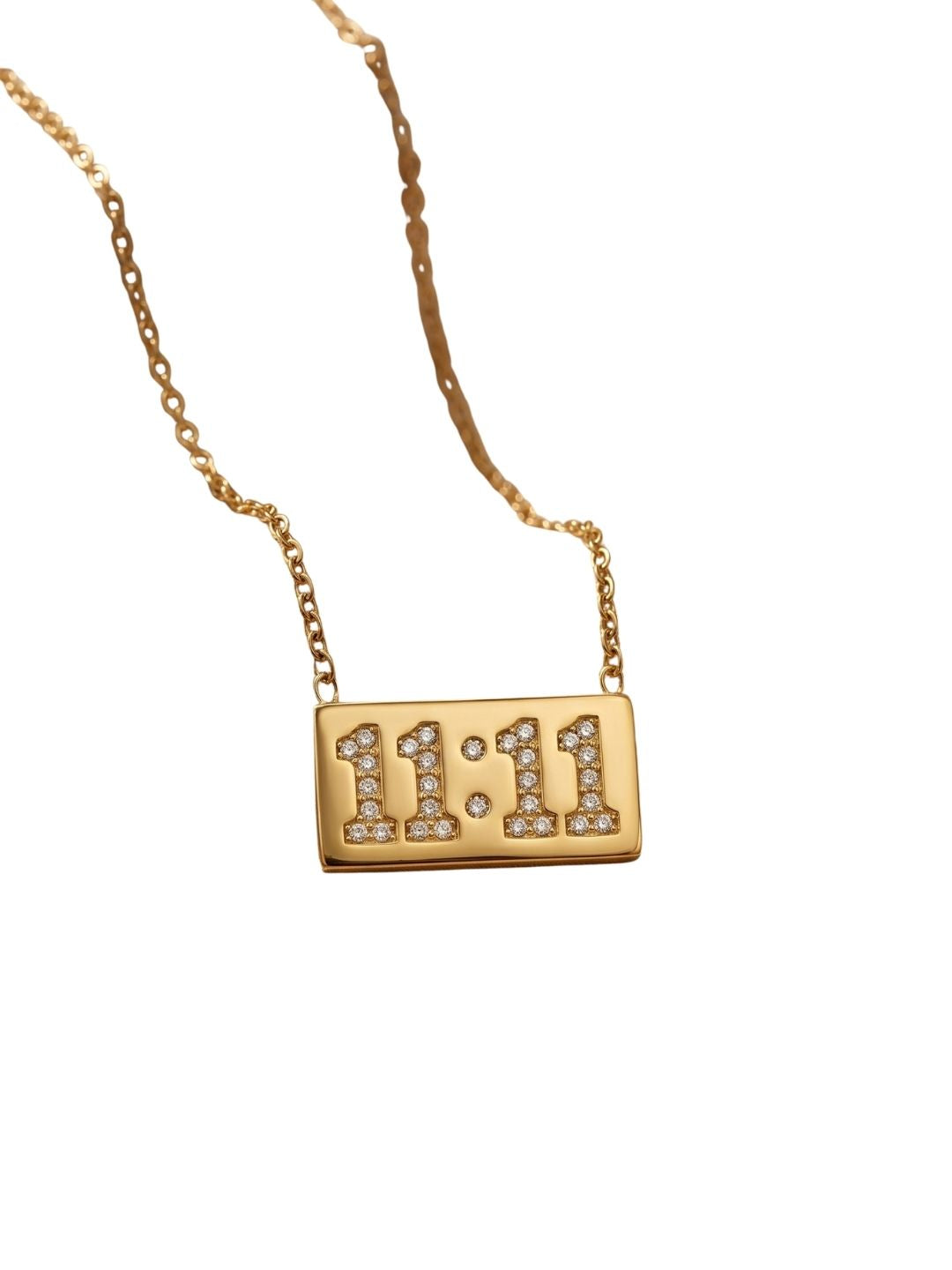Gold 11:11 Pendant Necklace | Anti‑Tarnish Stainless Steel Lucky Jewelry for Women