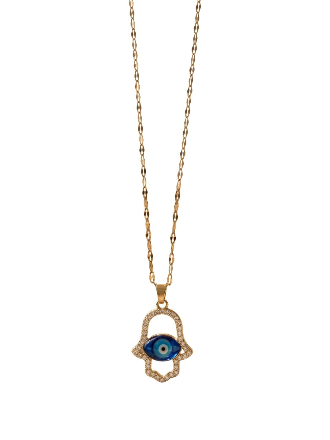 Gold Hamsa Hand Pendant Necklace | Anti‑Tarnish Stainless Steel Protective Jewelry for Women