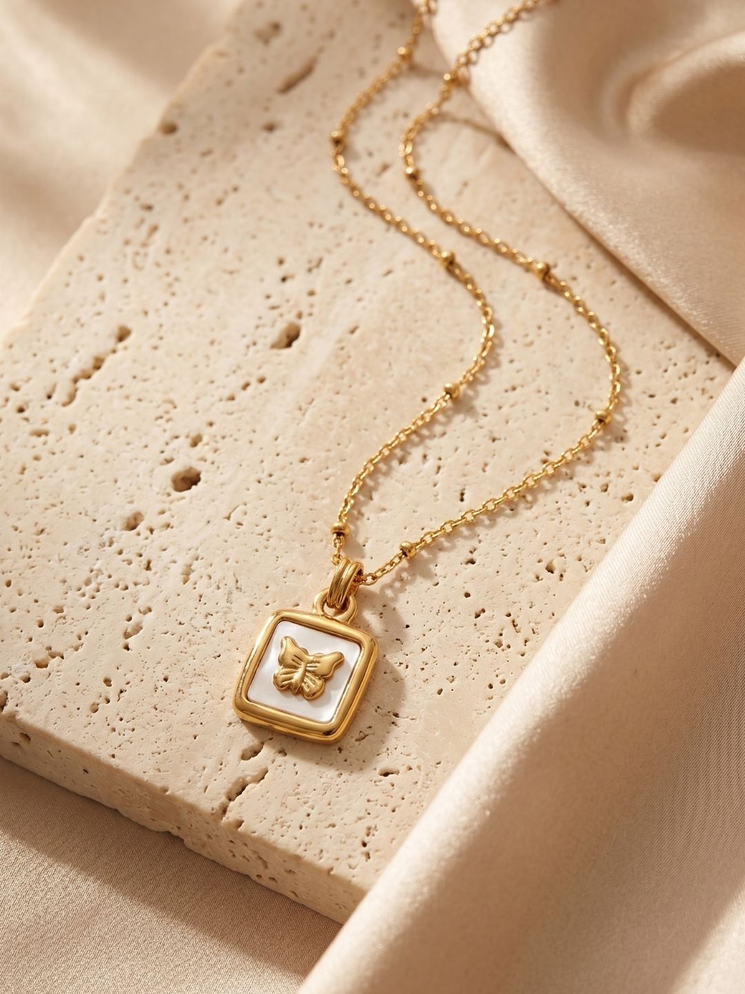 Gold Butterfly Pendant Necklace | Anti‑Tarnish Stainless Steel Minimalist Jewelry for Women