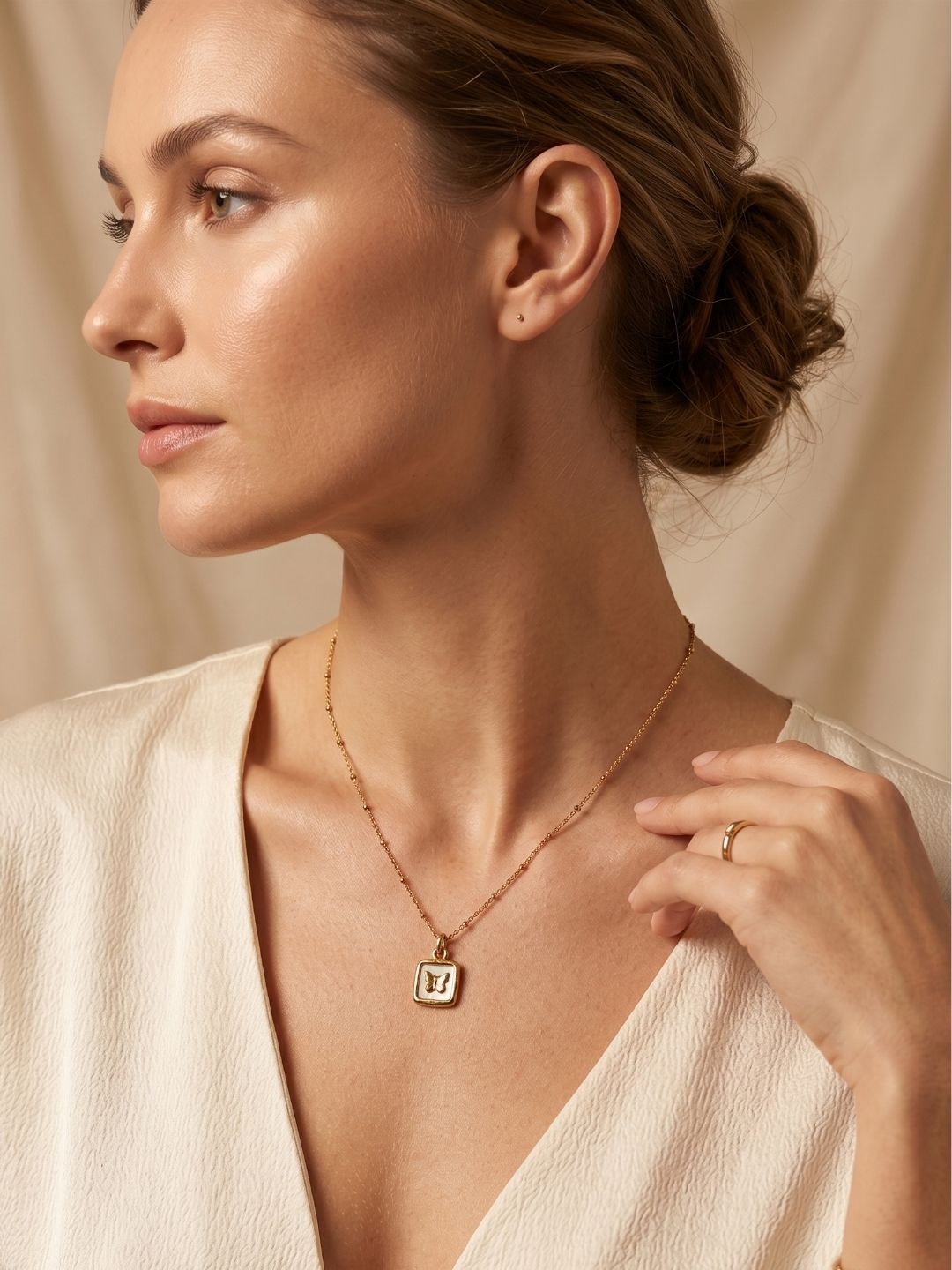 Gold Butterfly Pendant Necklace | Anti‑Tarnish Stainless Steel Minimalist Jewelry for Women