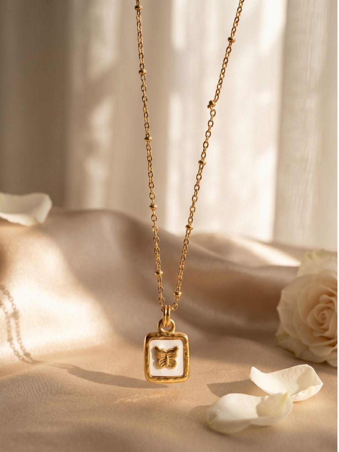 Gold Butterfly Pendant Necklace | Anti‑Tarnish Stainless Steel Minimalist Jewelry for Women