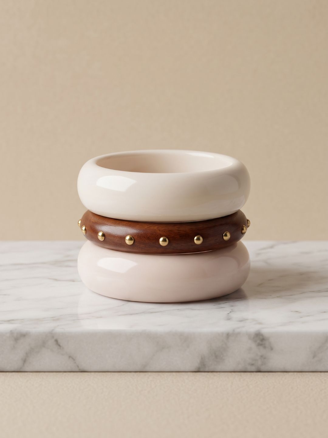 Wooden and Rasin bangel set of 3