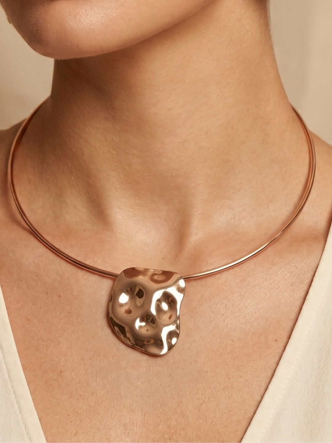 Gold Abstract Pendant Set with Earrings | Anti‑Tarnish Stainless Steel Designer Jewelry for Women