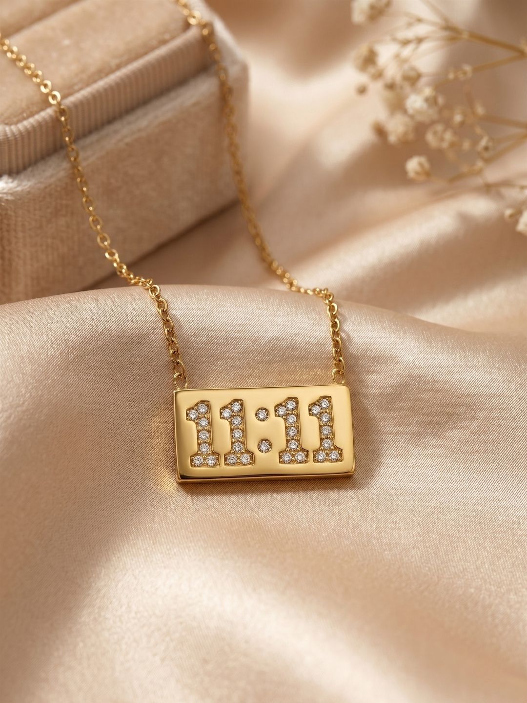 Gold 11:11 Pendant Necklace | Anti‑Tarnish Stainless Steel Lucky Jewelry for Women