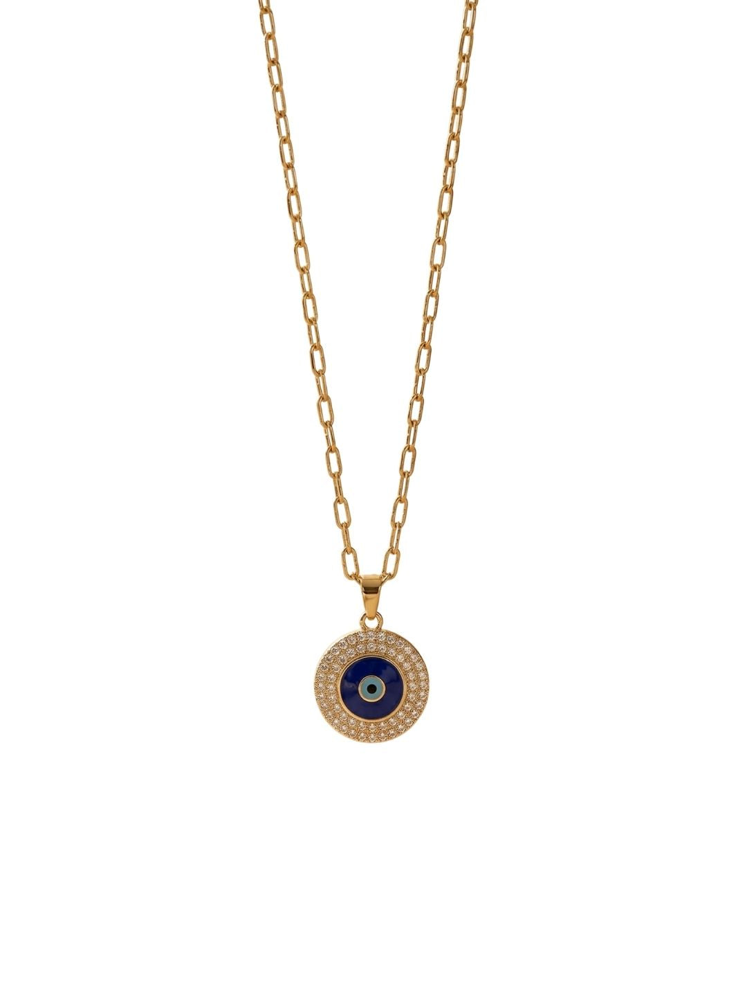 Gold Evil Eye Pendant Necklace | Anti‑Tarnish Stainless Steel Protective Jewelry for Women