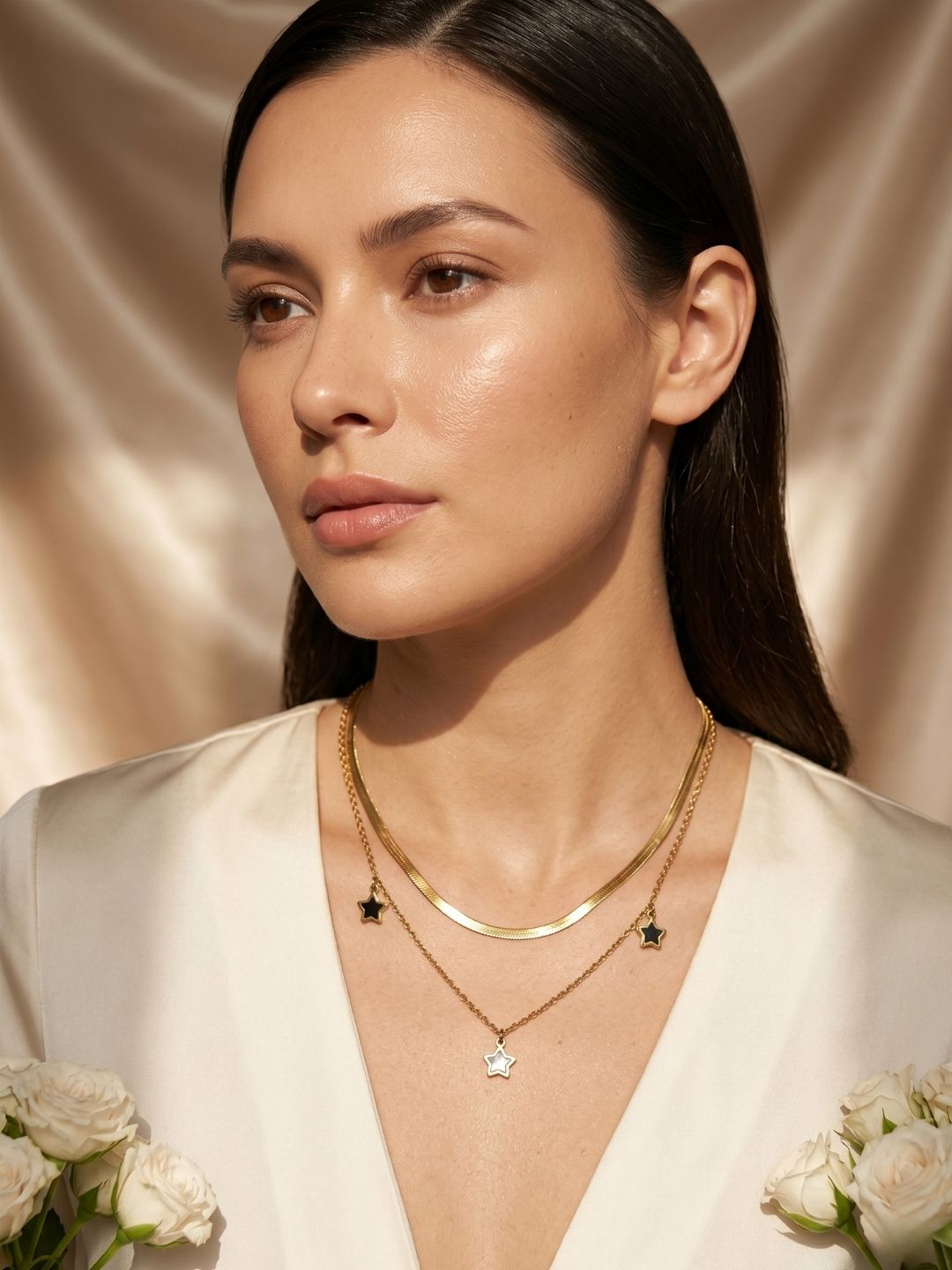 Gold Layered Star Pendant Necklace | Anti‑Tarnish Stainless Steel Fashion Jewelry for Women