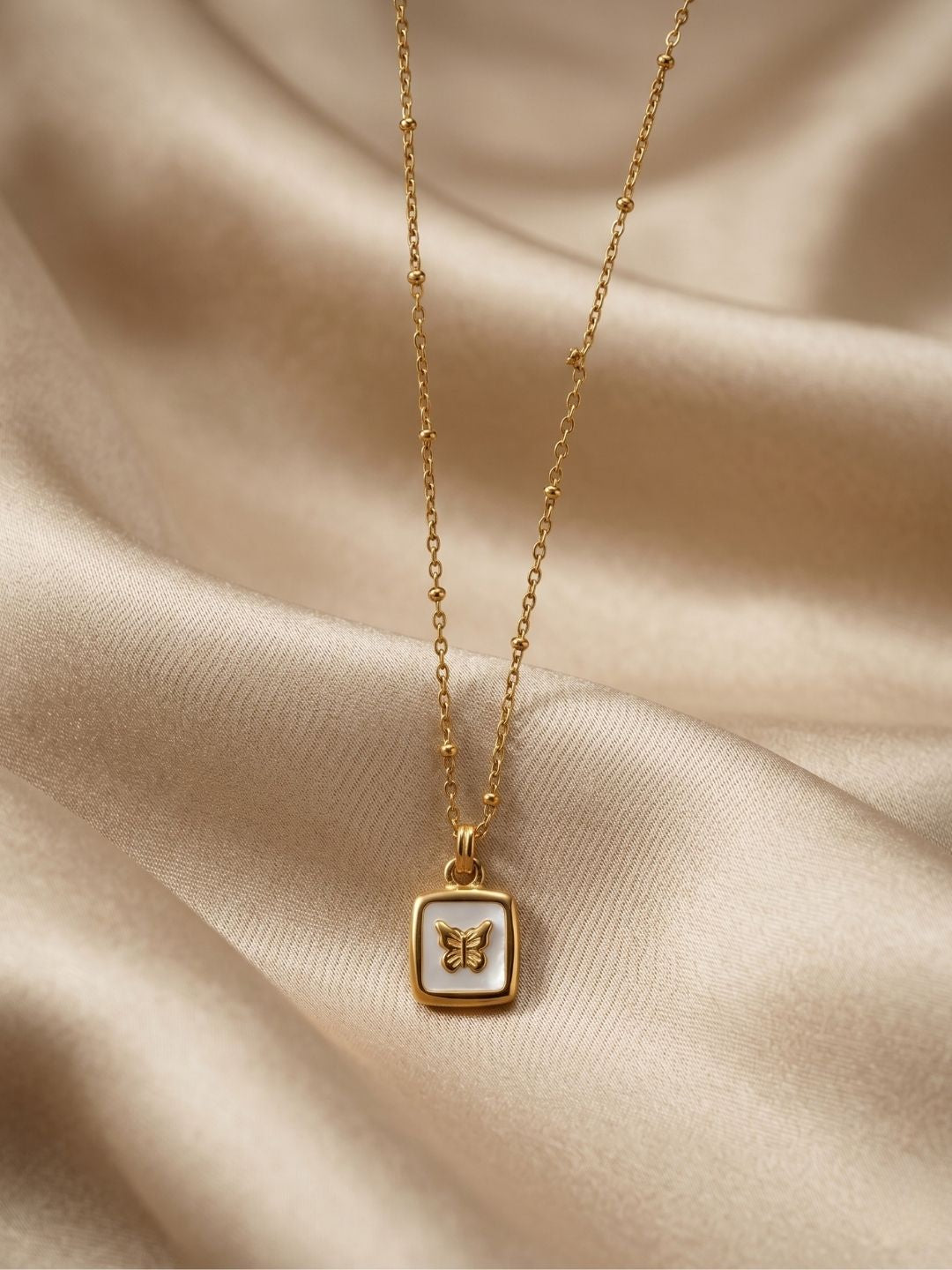 Gold Butterfly Pendant Necklace | Anti‑Tarnish Stainless Steel Minimalist Jewelry for Women