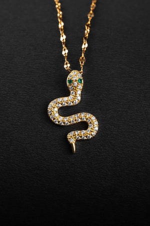 Snake necklace golden