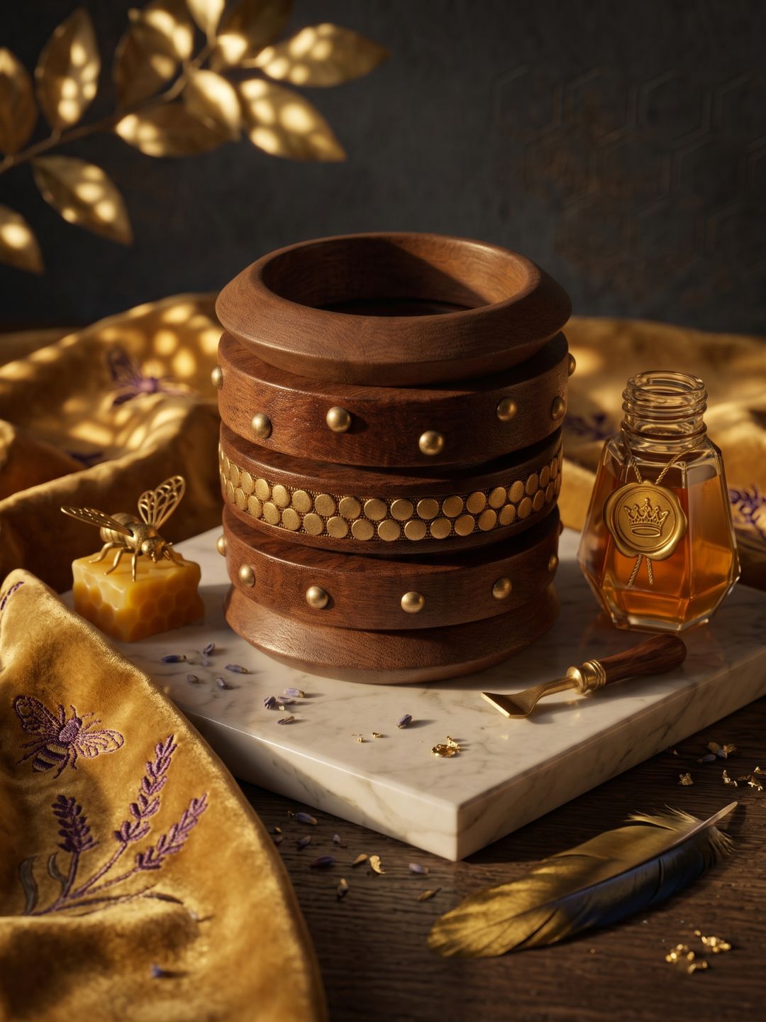 Wooden bangle stack of 5
